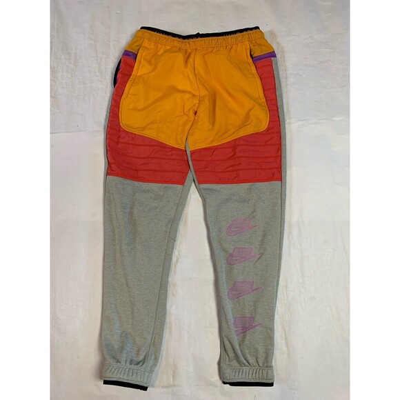 Nike Joggers Mens Medium Colorblock Therma Tech Fleece Retro Y2K Logo Drawstring - Picture 1 of 9